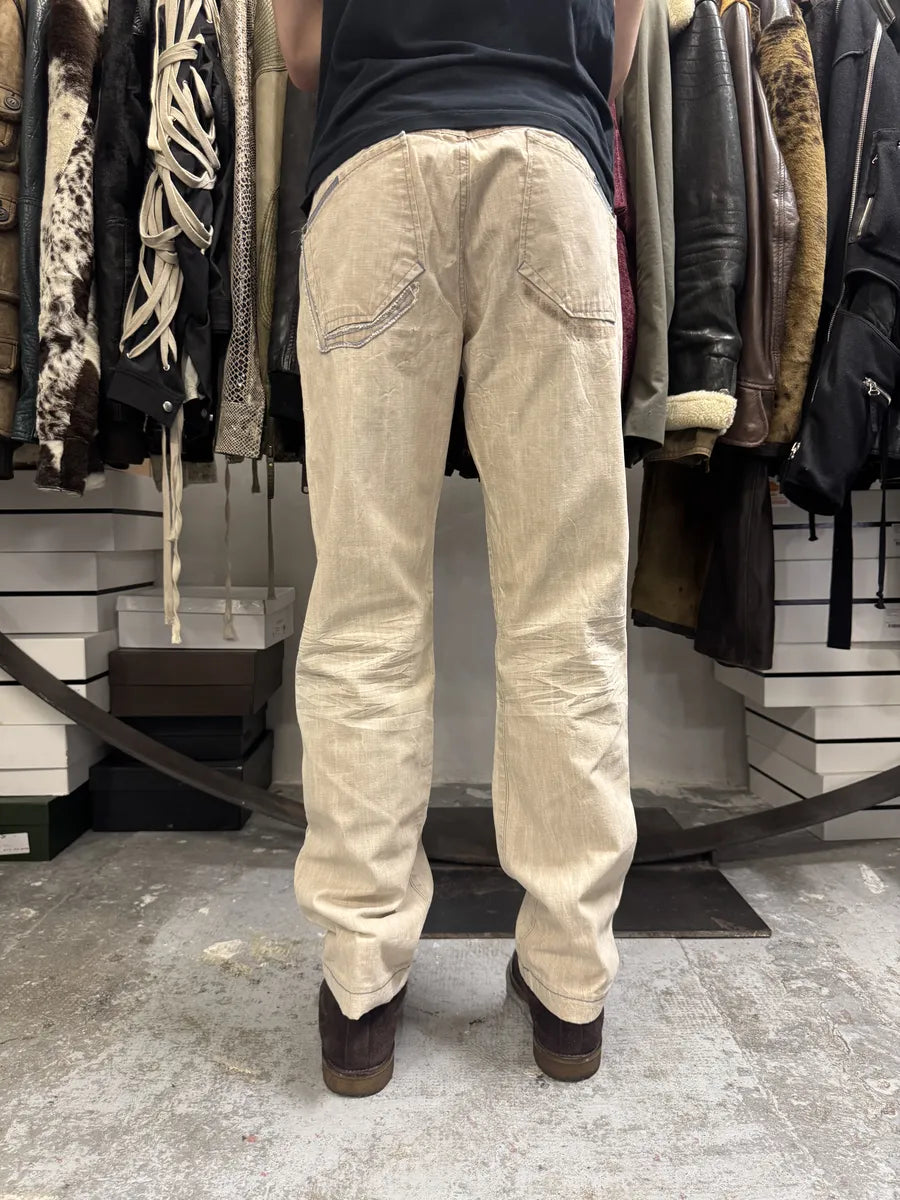 2000s Marithé + Francois Girbaud Beige Denim Jeans HFOAoBs 2