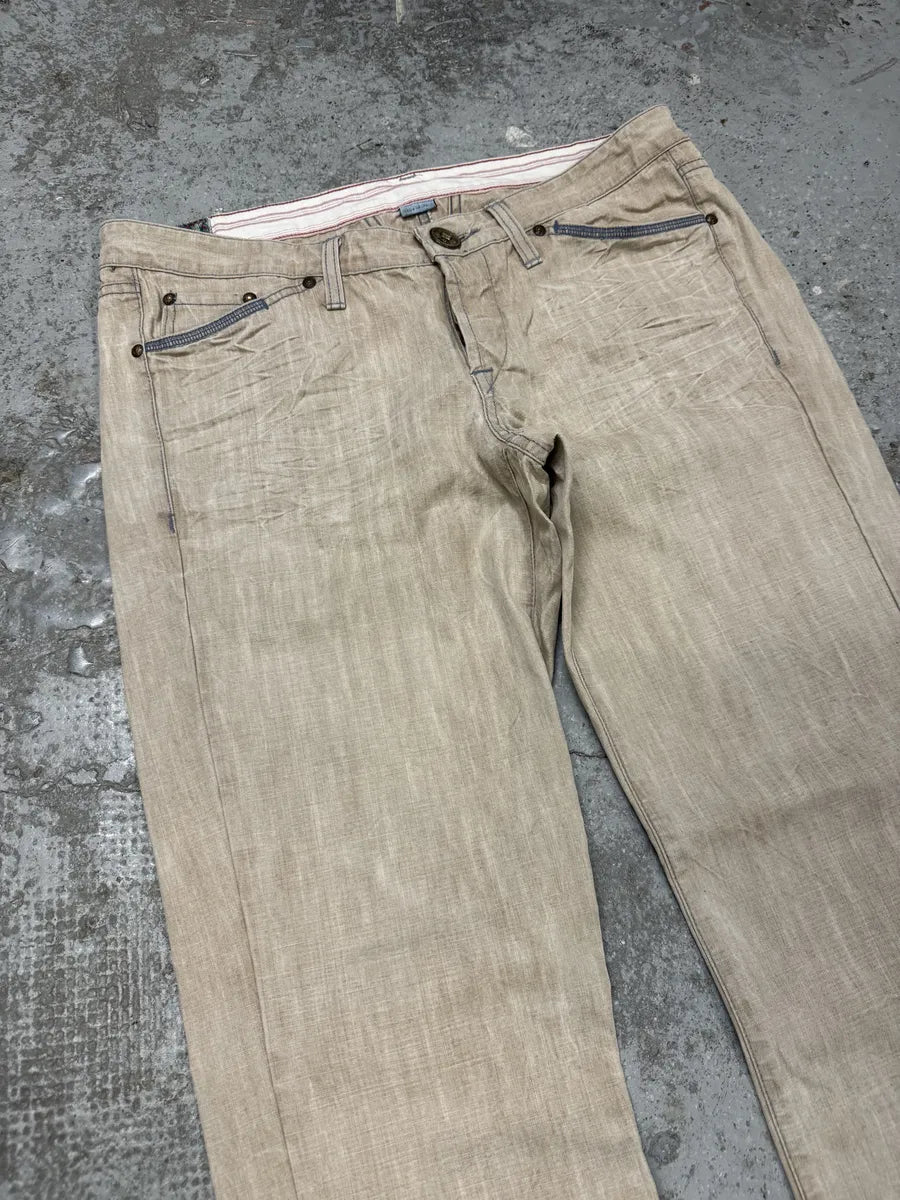 2000s Marithé + Francois Girbaud Beige Denim Jeans HFOAoBs 7