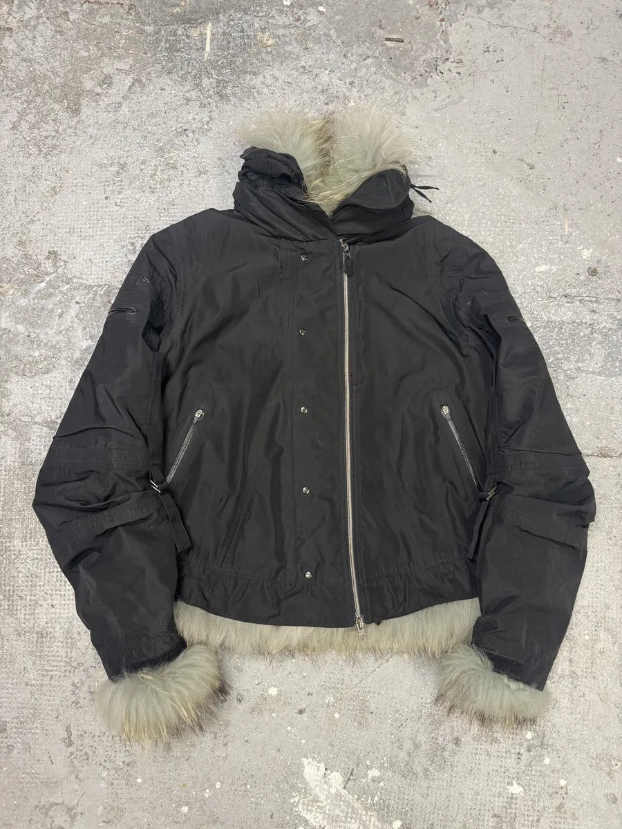2000s Marithé + Francois Girbaud Black Active Bondage Fur Jacket (S/M) 1