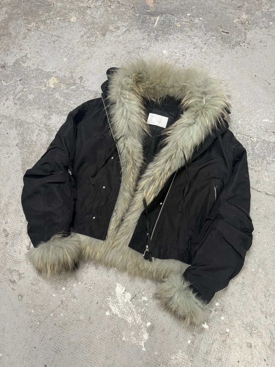 2000s Marithé + Francois Girbaud Black Active Bondage Fur Jacket (S/M) 5