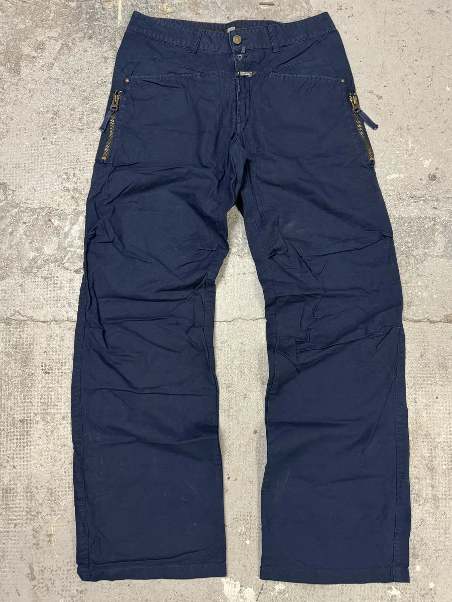 2000s Marithé + Francois Girbaud Blue Cargo Pants (M) 1