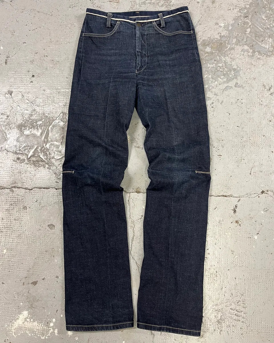 2000s Marithé + Francois Girbaud Blue Distressed Avant-Garde Denim Jeans (XS) rUEucZD 0