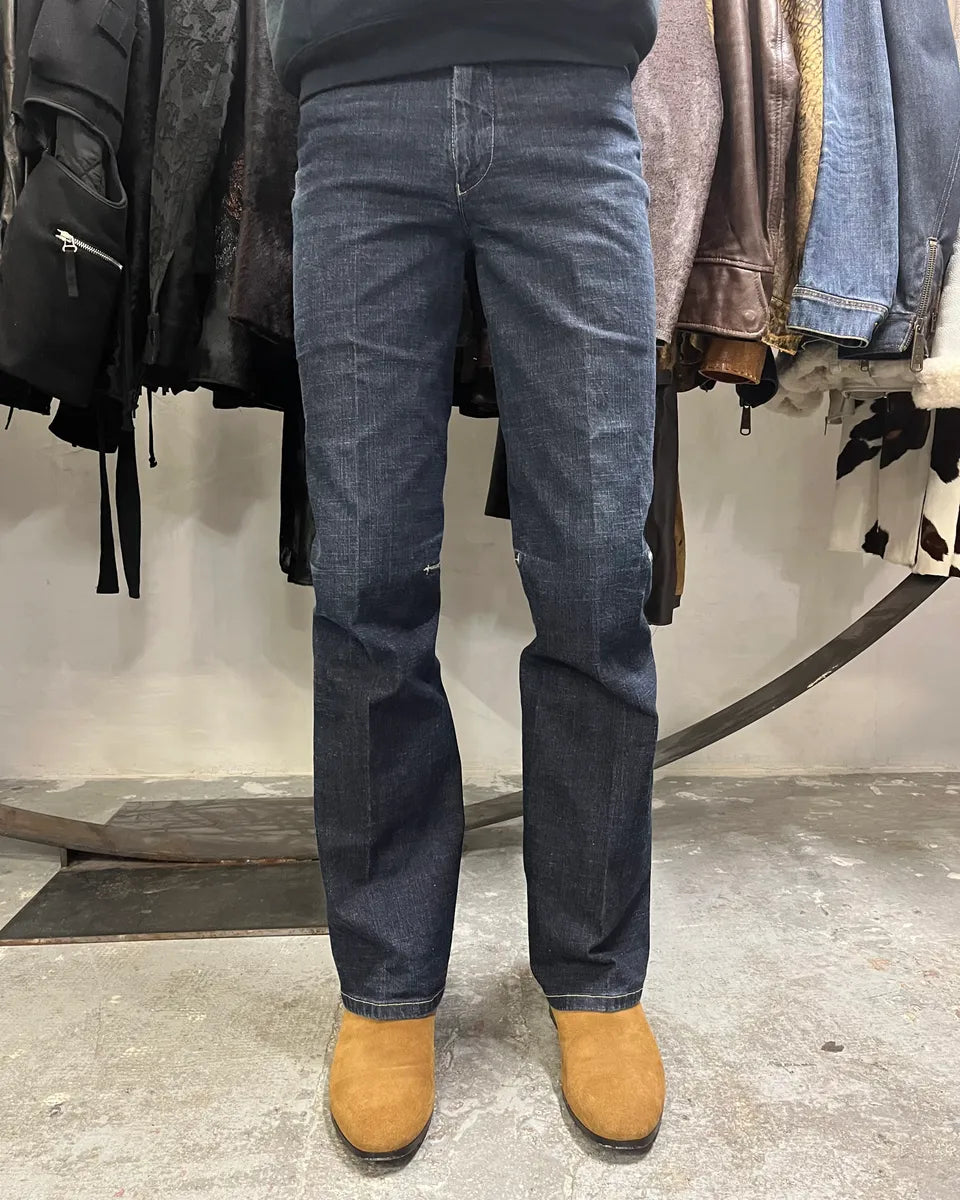 2000s Marithé + Francois Girbaud Blue Distressed Avant-Garde Denim Jeans (XS) rUEucZD 4