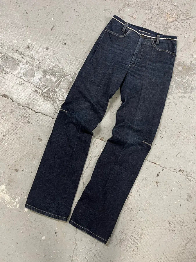 2000s Marithé + Francois Girbaud Blue Distressed Avant-Garde Denim Jeans (XS) rUEucZD 5