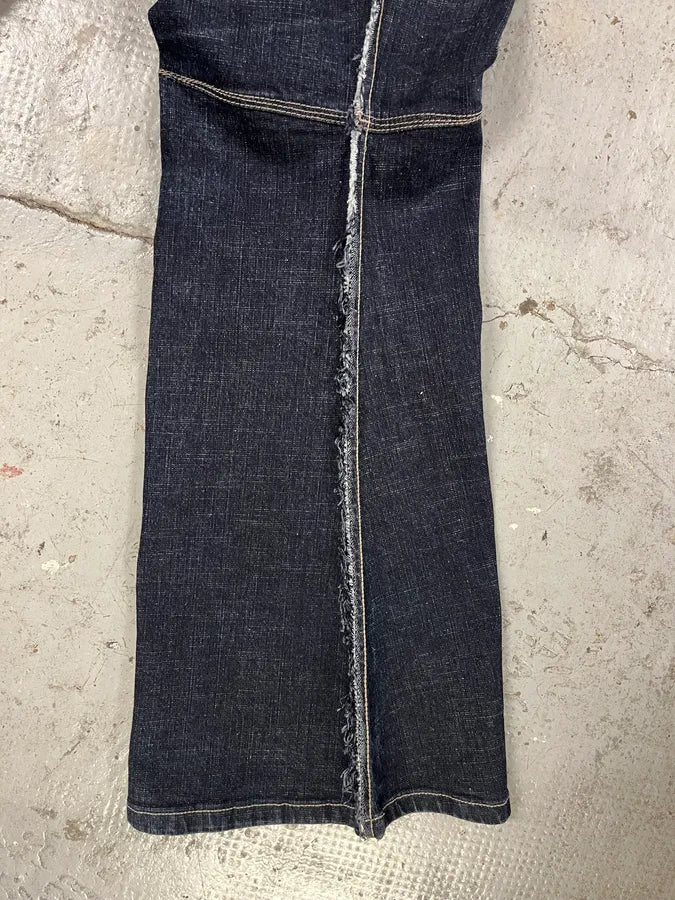 2000s Marithé + Francois Girbaud Blue Distressed Avant-Garde Denim Jeans (XS) rUEucZD 6