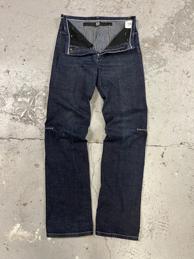 2000s Marithé + Francois Girbaud Blue Distressed Avant-Garde Denim Jeans (XS) rUEucZD 7