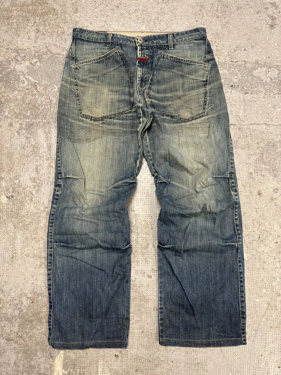 2000s Marithé + Francois Girbaud Blue Faded Denim Jeans (M/L) 0