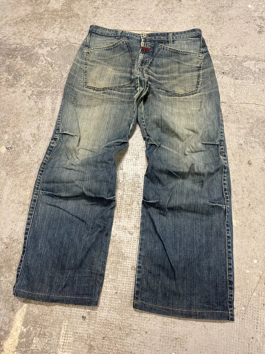 2000s Marithé + Francois Girbaud Blue Faded Denim Jeans (M/L) 2