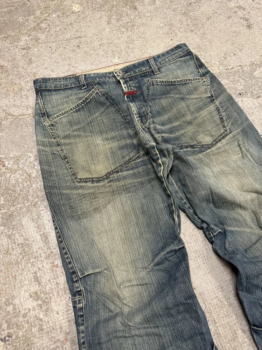 2000s Marithé + Francois Girbaud Blue Faded Denim Jeans (M/L) 6