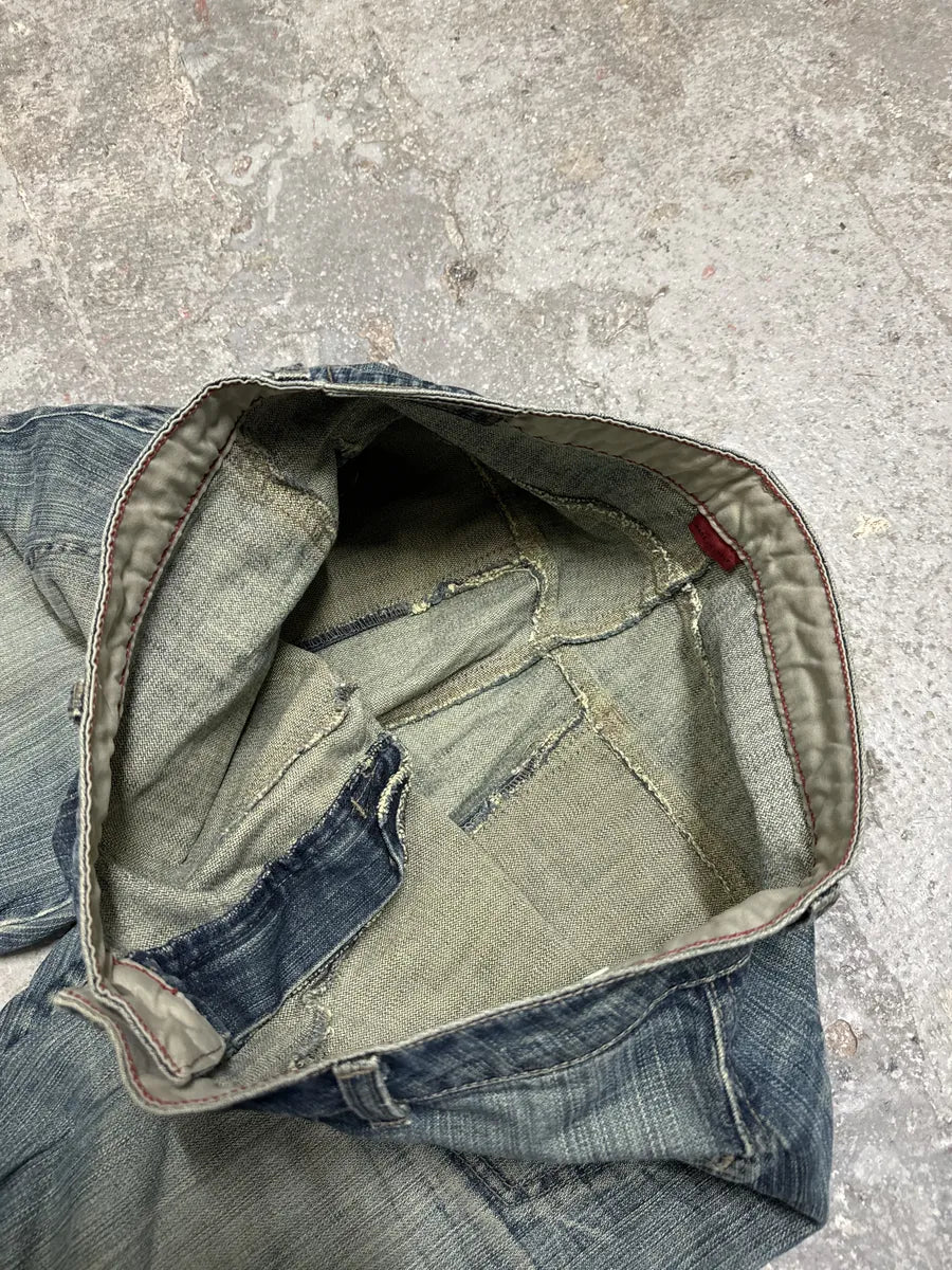2000s Marithé + Francois Girbaud Blue Faded Denim Jeans (M/L) 7