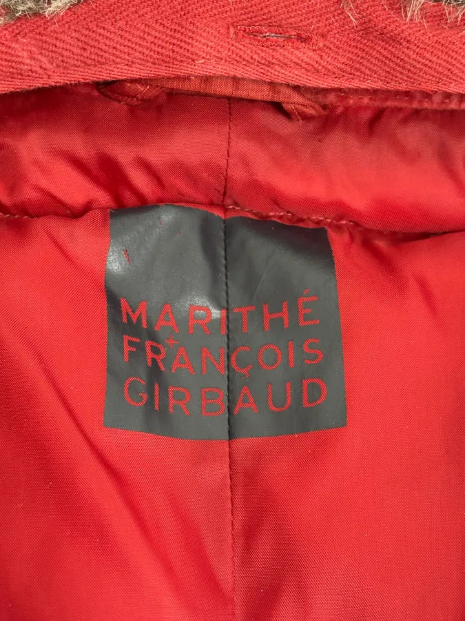 2000s Marithé + Francois Girbaud Fur Collar Bondage Red Puffer Jacket UuuLjZB 8