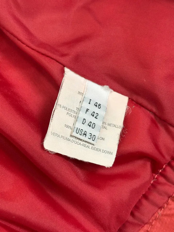 2000s Marithé + Francois Girbaud Fur Collar Bondage Red Puffer Jacket UuuLjZB 9