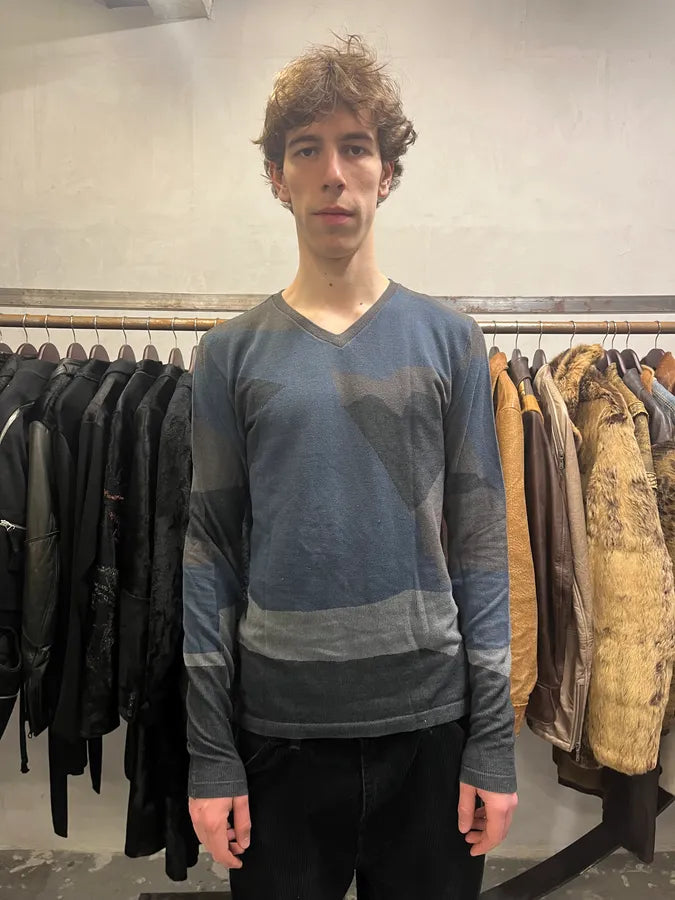 2000s Marithé + Francois Girbaud V-Neck Knit Modern Sweater THMHCLg 1