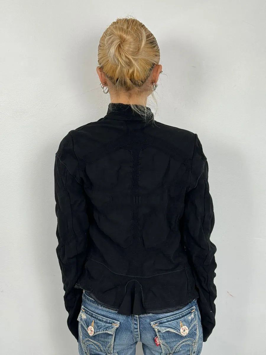 2000s Marithé + François Girbaud Abstract Black Jacket EsytqmC 2