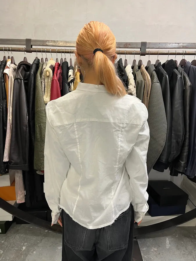 2000s Marithé + François Girbaud Abstract Stars White Shirt GJTNrVk 2