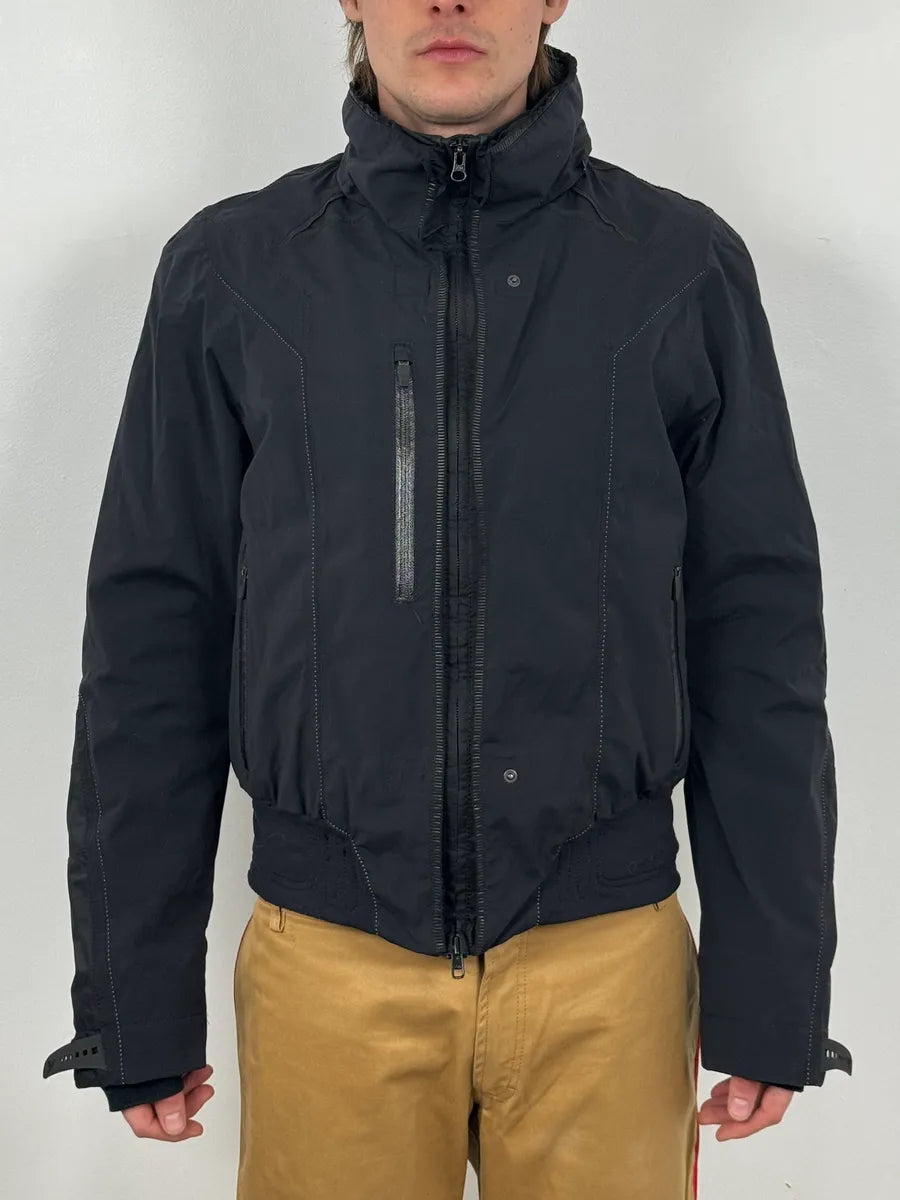 2000s Marithé + François Girbaud Active Black Windbreaker Nylon Gothic Jacket wuPZGyn 1