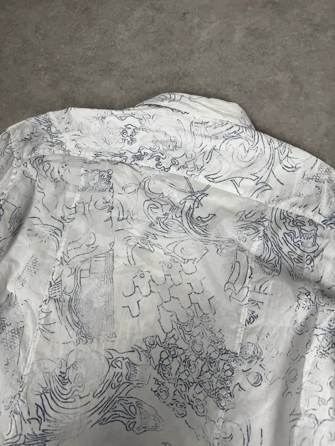 2000s Marithé + François Girbaud Aged Tattoo White Shirt eMoxTsK 5
