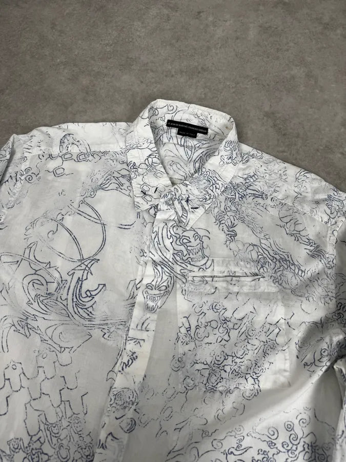 2000s Marithé + François Girbaud Aged Tattoo White Shirt eMoxTsK 4