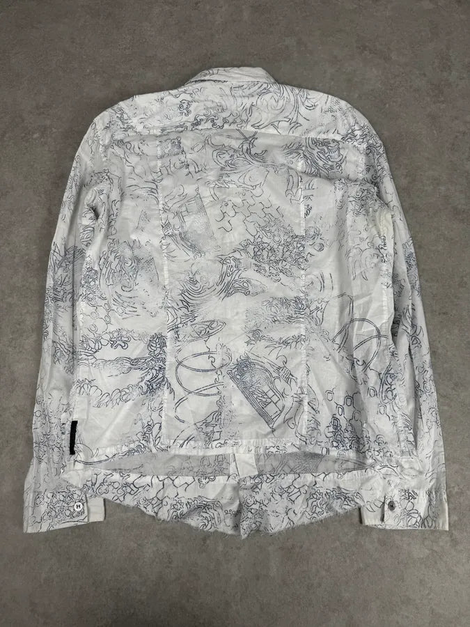 2000s Marithé + François Girbaud Aged Tattoo White Shirt eMoxTsK 3