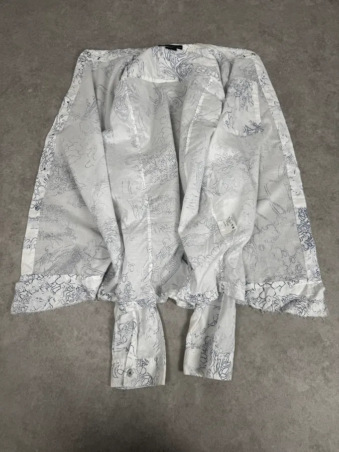 2000s Marithé + François Girbaud Aged Tattoo White Shirt eMoxTsK 6