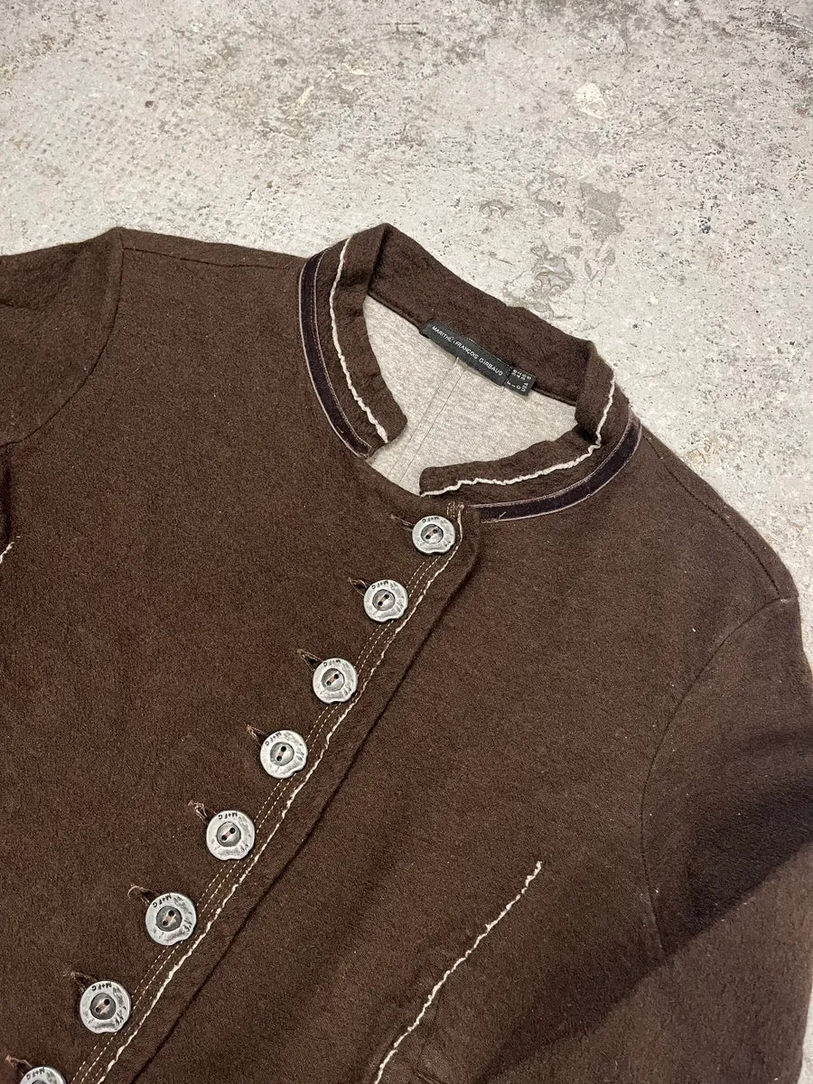 2000s Marithé + François Girbaud Asymmetrical Brown Buttoned Cardigan Sweater zcUZDEI 4