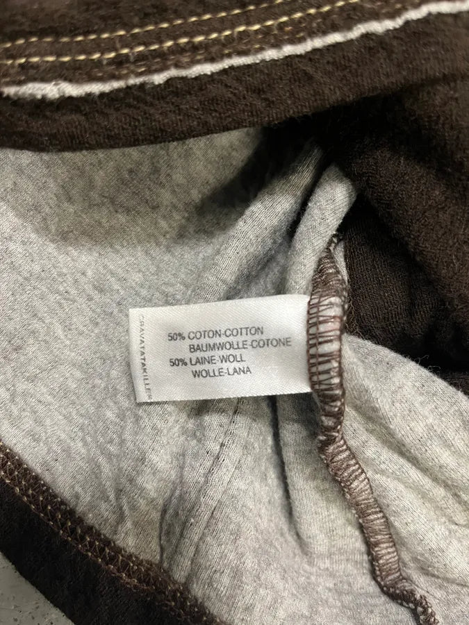 2000s Marithé + François Girbaud Asymmetrical Brown Buttoned Cardigan Sweater zcUZDEI 9