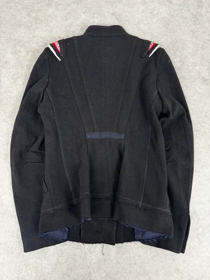 2000s Marithé + François Girbaud Asymmetrical Buttoned Black Officer Jacket JdCNcnQ 3
