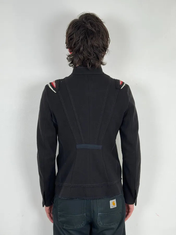 2000s Marithé + François Girbaud Asymmetrical Buttoned Black Officer Jacket JdCNcnQ 2