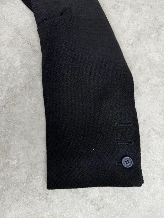 2000s Marithé + François Girbaud Asymmetrical Buttoned Black Officer Jacket JdCNcnQ 10