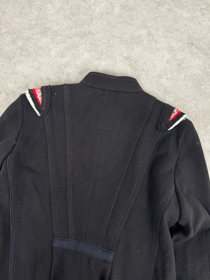 2000s Marithé + François Girbaud Asymmetrical Buttoned Black Officer Jacket JdCNcnQ 6