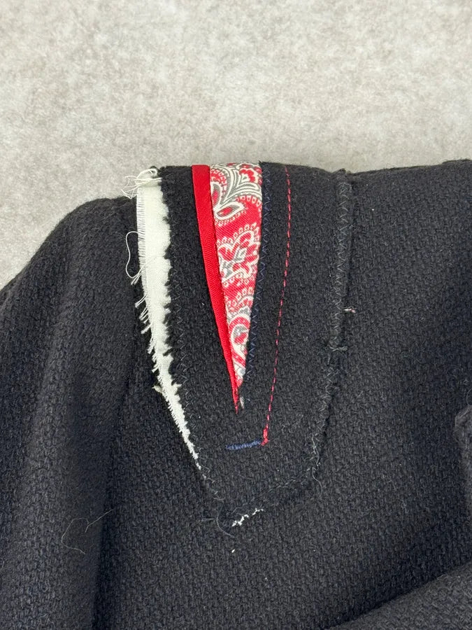 2000s Marithé + François Girbaud Asymmetrical Buttoned Black Officer Jacket JdCNcnQ 8