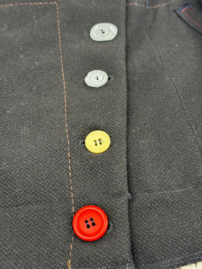 2000s Marithé + François Girbaud Asymmetrical Buttoned Black Officer Jacket JdCNcnQ 11