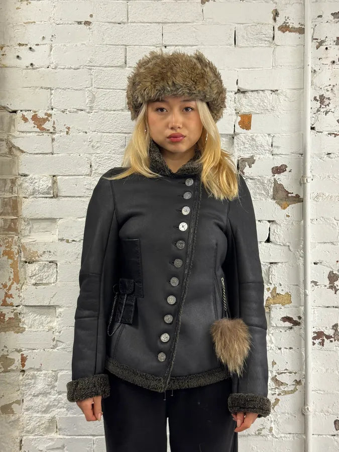 2000s Marithé + François Girbaud Asymmetrical Buttoned Leather Jacket ZKZoSOQ 2