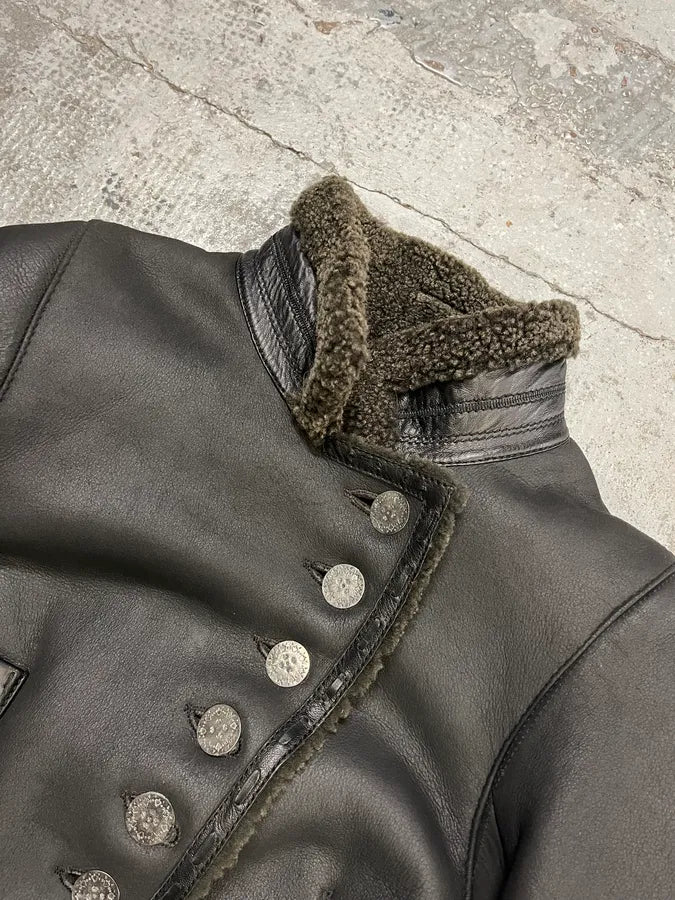 2000s Marithé + François Girbaud Asymmetrical Buttoned Leather Jacket ZKZoSOQ 4