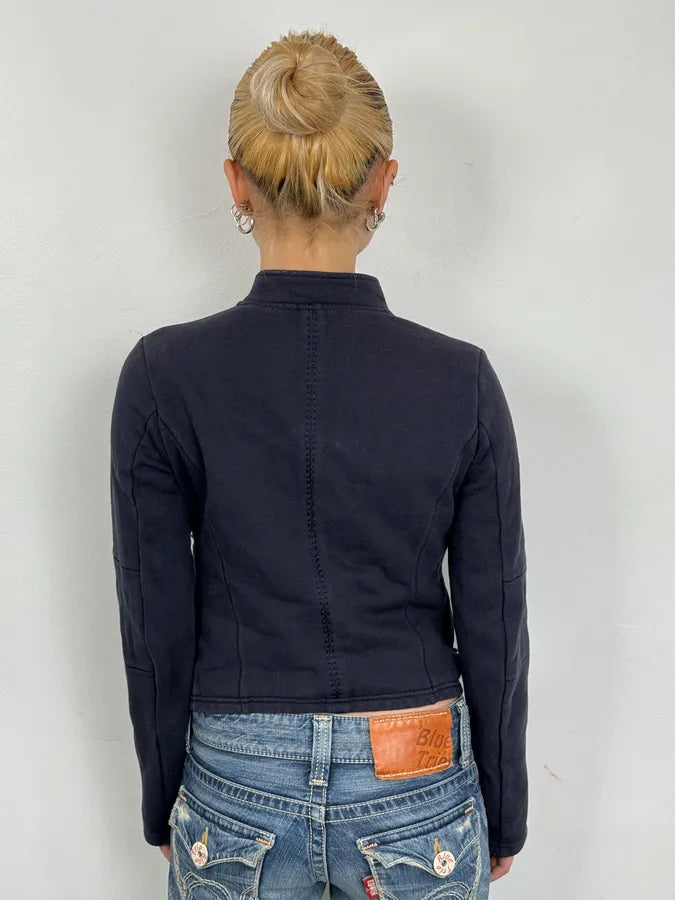 2000s Marithé + François Girbaud Asymmetrical Buttoned Navy Cardigan DIRXIyP 2