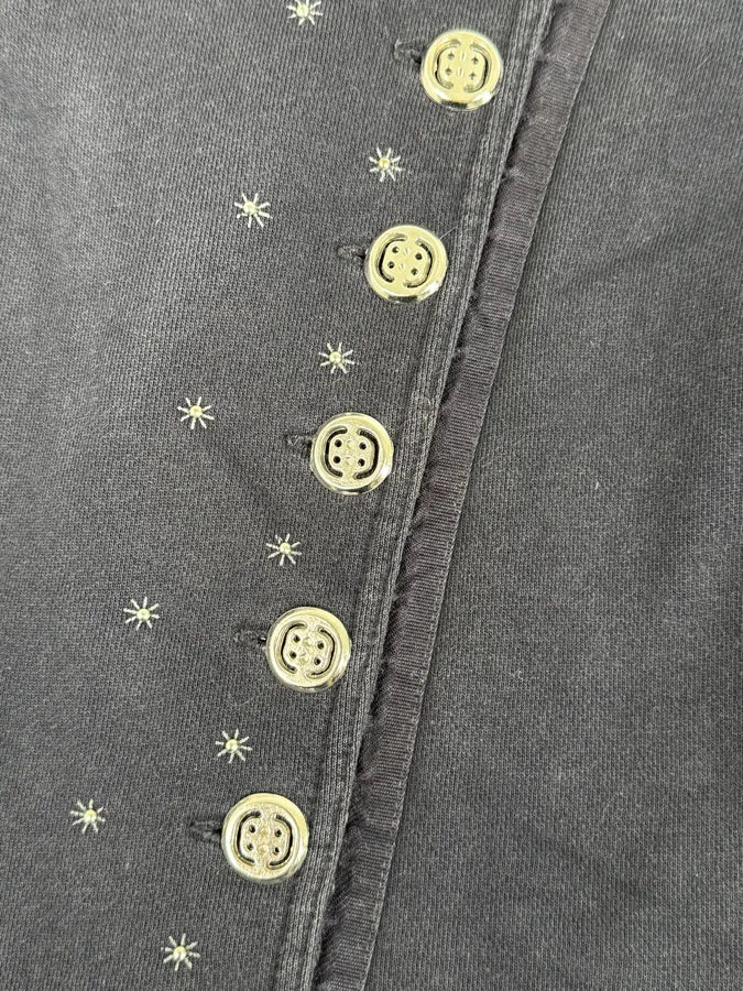 2000s Marithé + François Girbaud Asymmetrical Buttoned Navy Cardigan DIRXIyP 8