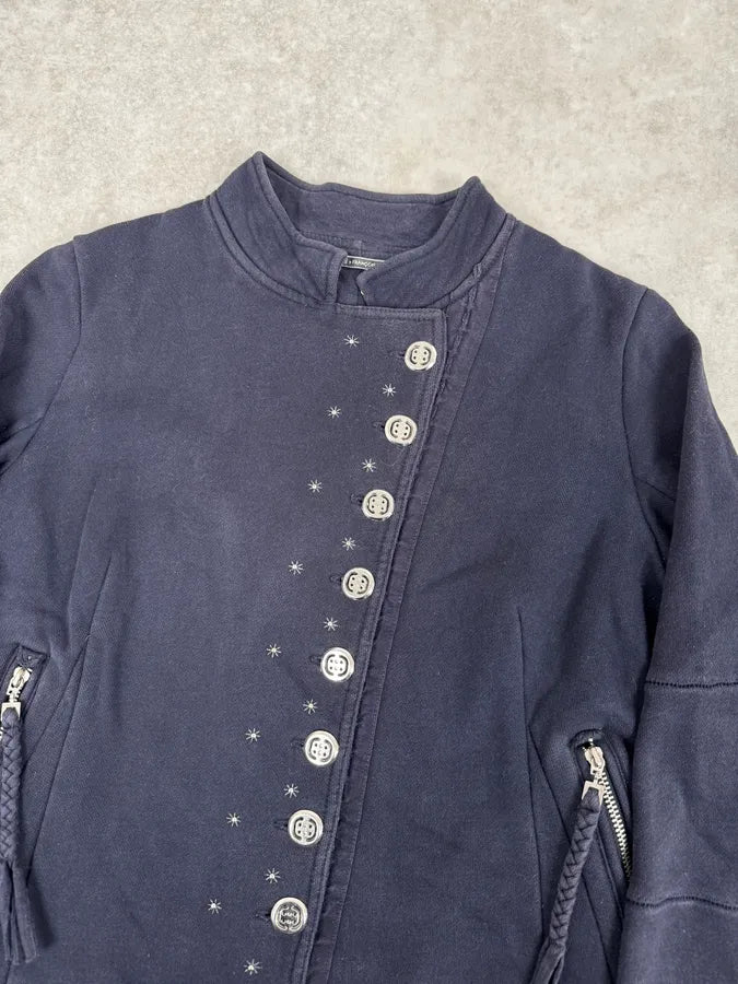 2000s Marithé + François Girbaud Asymmetrical Buttoned Navy Cardigan DIRXIyP 4