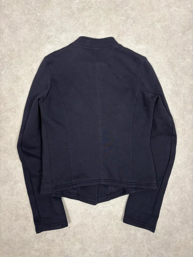 2000s Marithé + François Girbaud Asymmetrical Buttoned Navy Jacket nHhOXxp 6