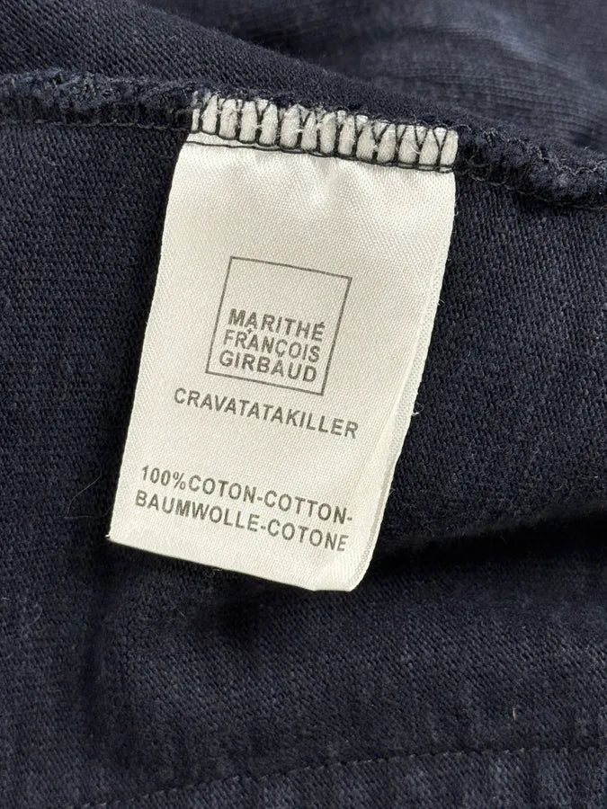 2000s Marithé + François Girbaud Asymmetrical Buttoned Navy Sweater uYFWWTe 10