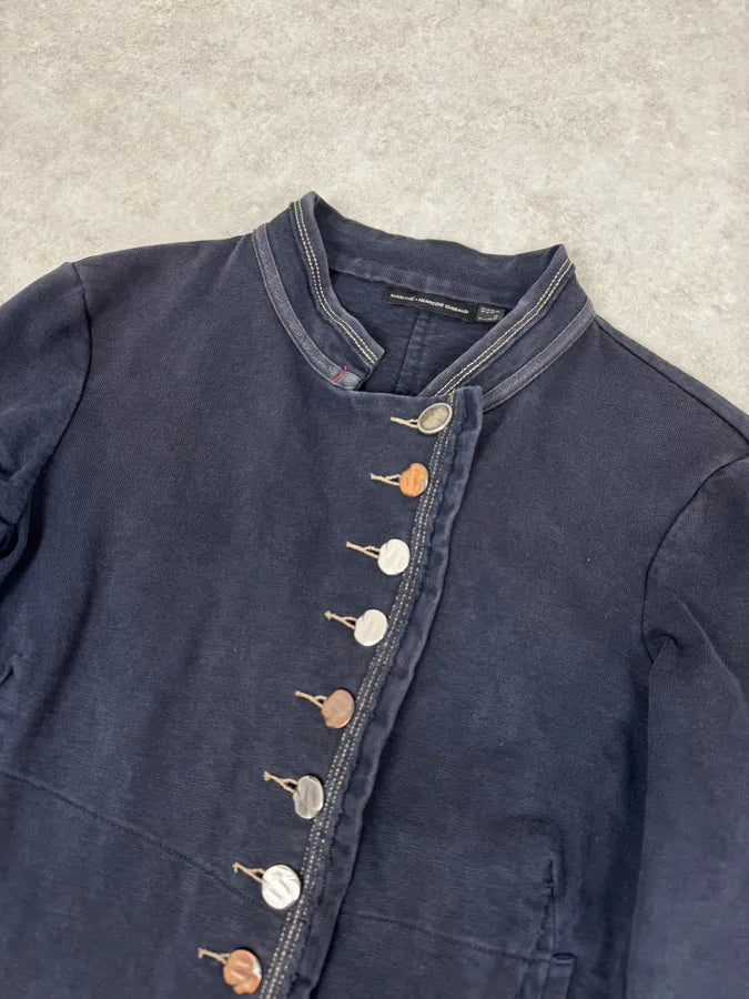 2000s Marithé + François Girbaud Asymmetrical Buttoned Navy Sweater uYFWWTe 4