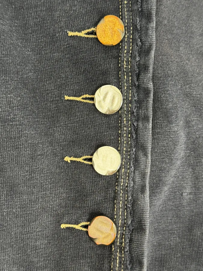 2000s Marithé + François Girbaud Asymmetrical Buttoned Navy Sweater uYFWWTe 8