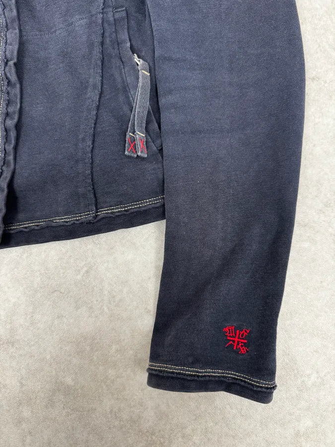 2000s Marithé + François Girbaud Asymmetrical Buttoned Navy Sweater uYFWWTe 7