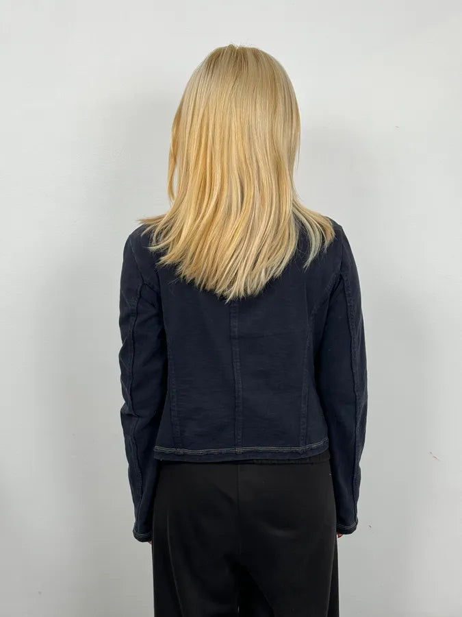 2000s Marithé + François Girbaud Asymmetrical Buttoned Navy Sweater uYFWWTe 2