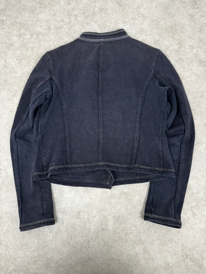 2000s Marithé + François Girbaud Asymmetrical Buttoned Navy Sweater uYFWWTe 3