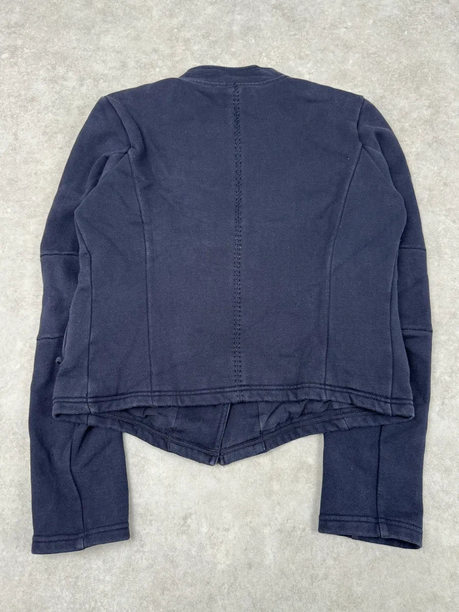 2000s Marithé + François Girbaud Asymmetrical Navy Buttoned Cardigan Sweater acCHpuS 6
