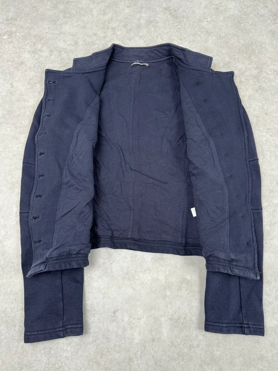 2000s Marithé + François Girbaud Asymmetrical Navy Buttoned Cardigan Sweater acCHpuS 7