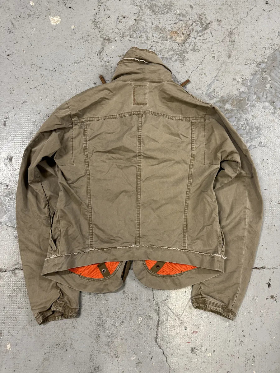 2000s Marithé + François Girbaud Beige & Orange Multi Pockets Utility Jacket HZzIwFa 4