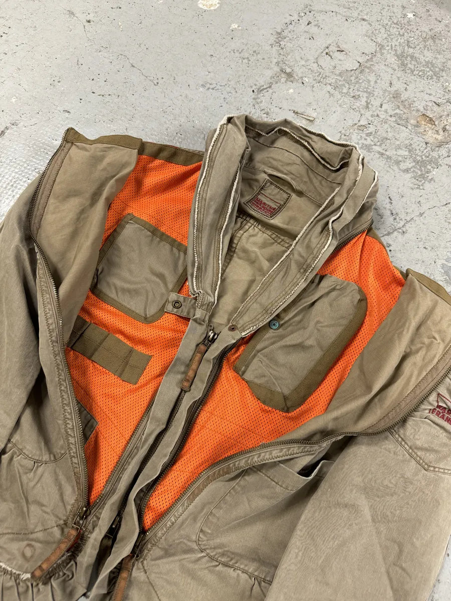 2000s Marithé + François Girbaud Beige & Orange Multi Pockets Utility Jacket HZzIwFa 8