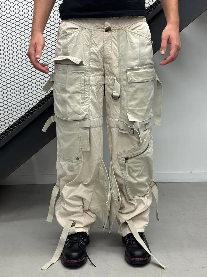 2000s Marithé + François Girbaud Beige Maxi Bondage Cargo Pants dXRhJaI 0