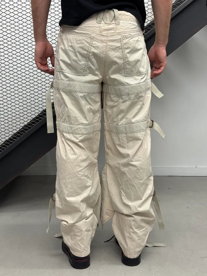 2000s Marithé + François Girbaud Beige Maxi Bondage Cargo Pants dXRhJaI 2